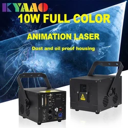 2024 New Design 10W Wedding Laser Dmx Stage Strong Beam lighting Disco Club Bar Rgb 3d  Animation Projector for Dance Activities