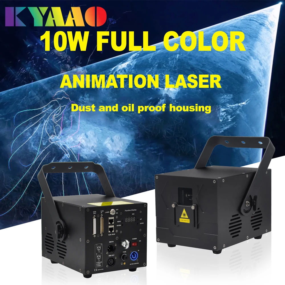 estagio laser projetor laser para atividades de danca forte iluminacao beam rgb animacao 3d disco clube bar 10w dmx novo design 2024 01