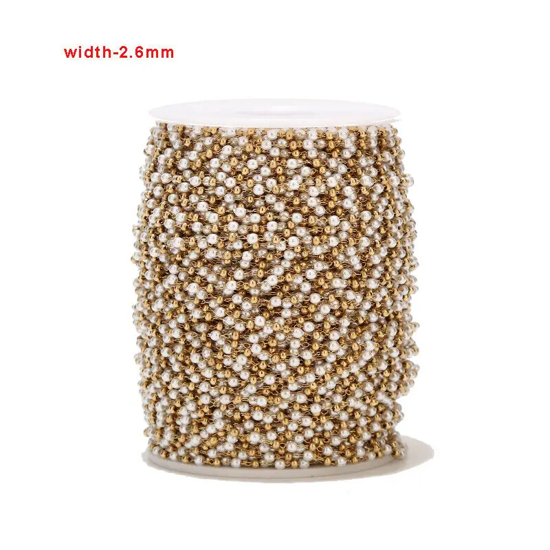 1Meter Gold Color Stainless Steel Cube Stone Beads Chain for Bracelets Necklace Ankles Jewelry Making DIY Handmade Accessories