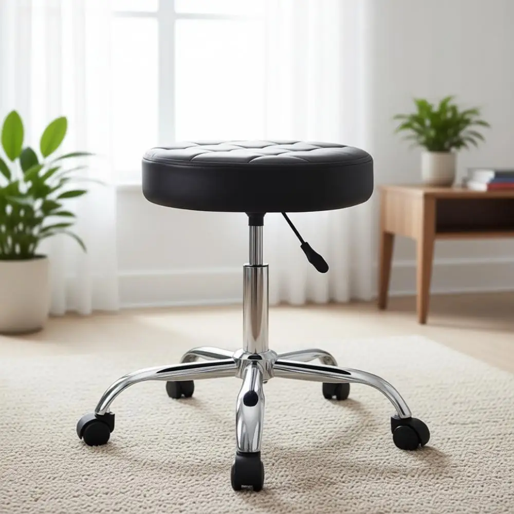 

Регулируемый по высоте поворотный стул с сиденьем из искусственной кожи, офисное кресло на колесиках для дома и работы