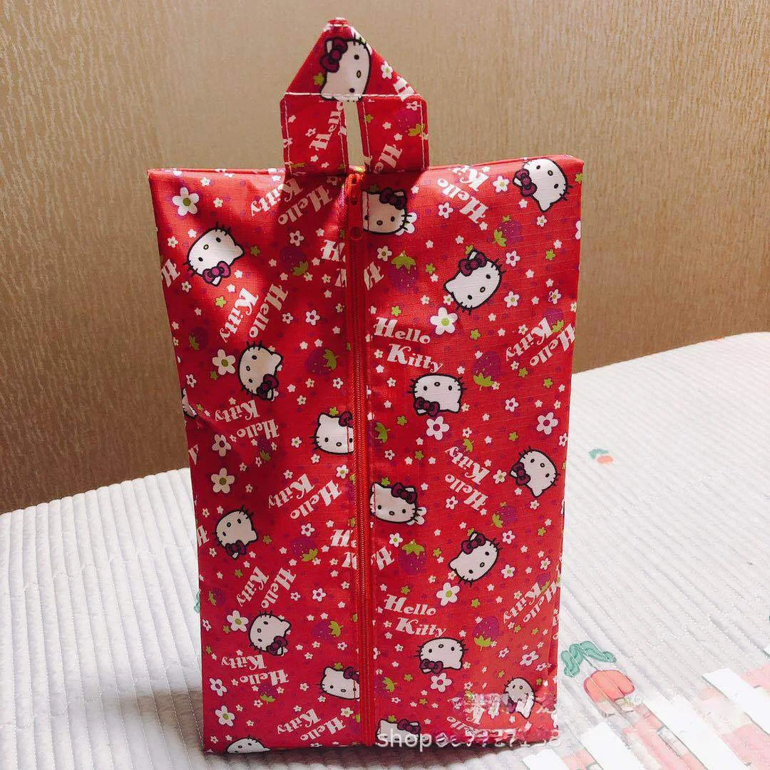 Cute Hello Kitty Anime Shoe Storage Bag Waterproof Dust Bag Shoe Cover Moisture Proof Towel Clothing Travel Shoe Bag
