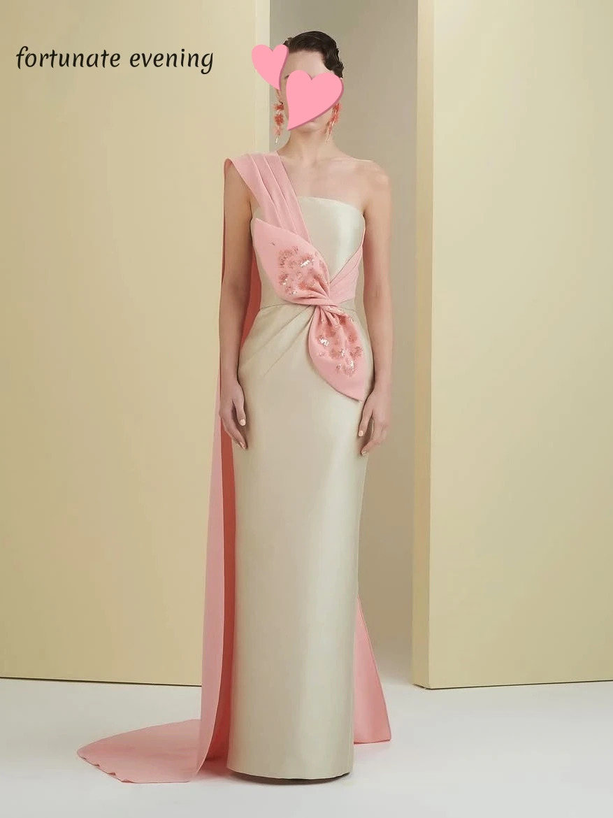 Fortunate Evening Elegant Vintage Sweet Pink Bow Beads Champagne Customized Formal Occasion Prom Dress Evening Party Gowns