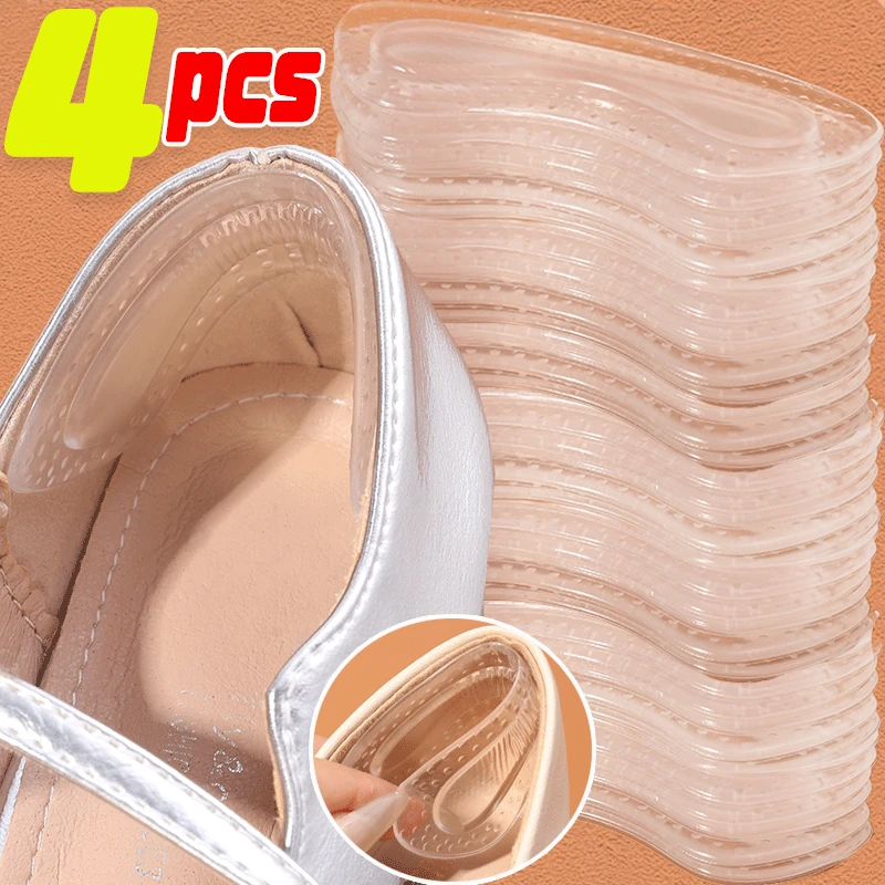 Upgrade Silicone Heel Stickers Heels Grips for Women Men Anti Slip Heel Cushions Non-Slip Inserts Pads Feet Heel Care Protector