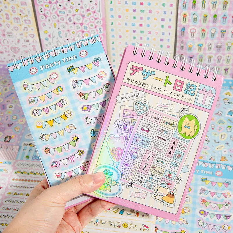 

63 Sheets/Book Cute Kawaii Sticker Book Cartoon Animal & Food Stickers for Journal Scrapbooking DIY Crafts