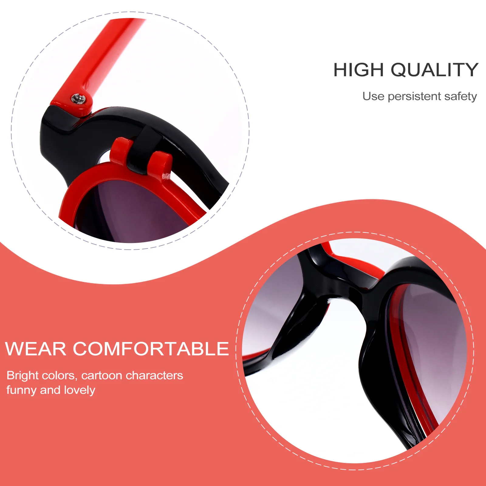 زوج واحد من النظارات الشمسية الرائعة على شكل قلب لتصميم الرسوم المتحركة، نظارات شمسية مريحة وخفيفة الوزن للتخييم والنزهات والمشي لمسافات طويلة #6