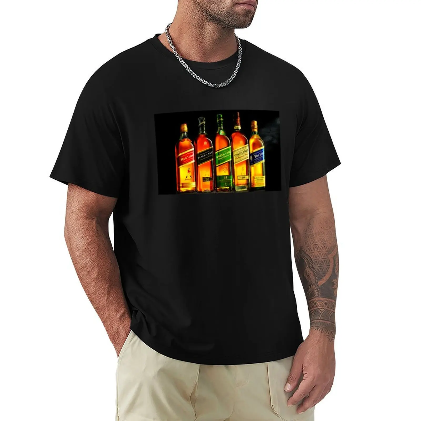Aesthetic Johnnie Bottle Poster T-Shirt Utility Casual Work T-Shirt