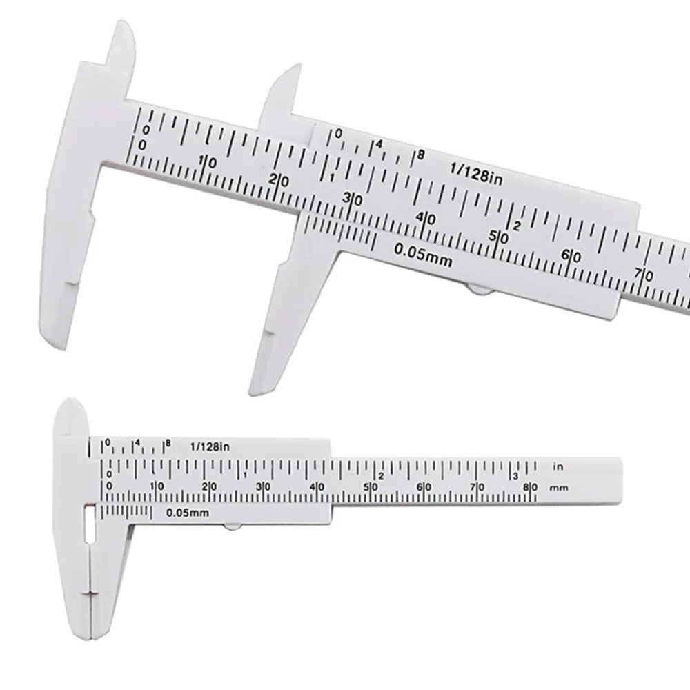 80mm Mini Plastic Sliding Vernier Caliper Gauge Ruler Double Scale Micrometer Accurate For Jewellery Measurement Measure Tools