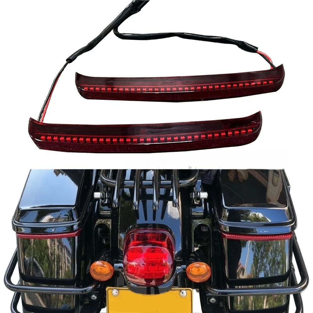 2xMotorcycle Saddlebag Led Flowing Turn Signal Brake Lamp for Harley Touring Road Glide Road King Street Electra Glide 2014-2023
