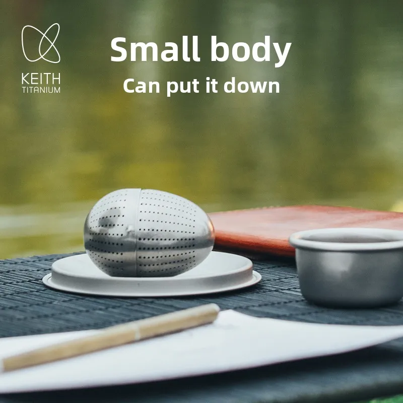 Tea Infuser Tea Strainer Pure Titanium Keith Tea Egg with Built-in Filter 9.5g Lightweight Portable Tea Hourglass for Loose Leaf