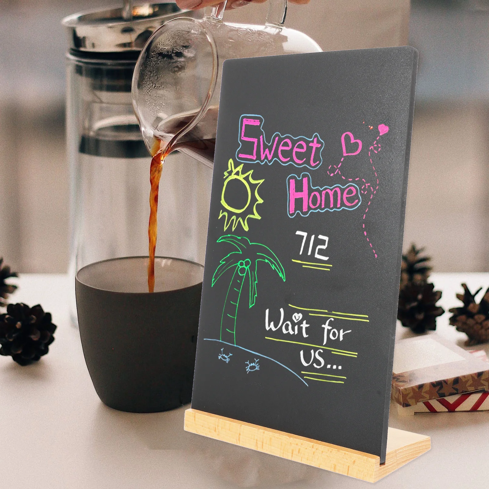 

1Set Small Blackboard Plastic Desktop Message Board Tabletop Chalkboard Office Writing Memo Board Blackboard Decoration