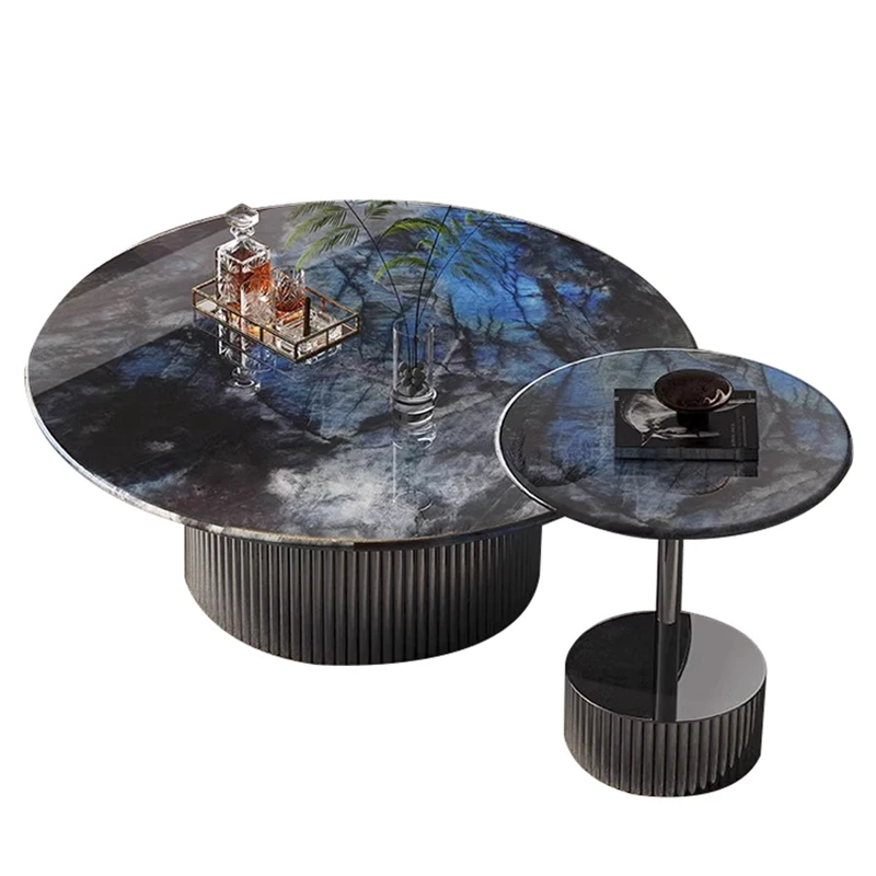 Home Marble Stone Coffee Table Italian Apartamento Nordic Industria Side Table Luxury Set Stolik Kawowy Living Room Accessories