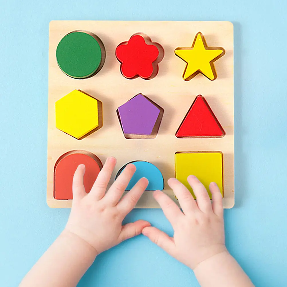 

3Pcs Wooden Puzzle Shape Sorter Educational Block for Early Learning Development Toddler Fine Motor Skill Training Recognition