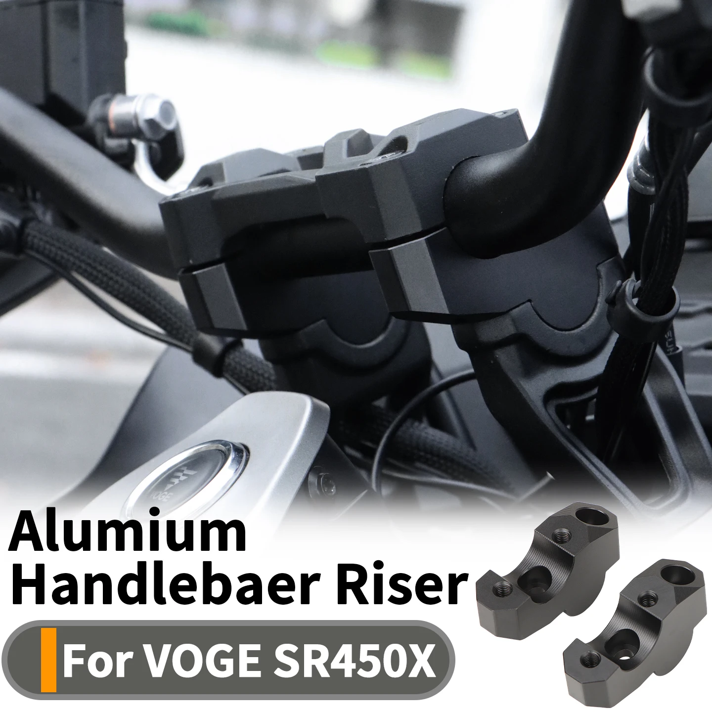 For VOGE SR450X Adaptateur d'extension de guidon pour moto Rehausseurs de guidon , fixation par pince, pour déplacement arrière