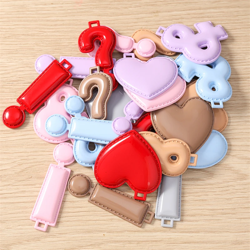 5 Stück niedliche, bunte Emaille-Anhänger in Form von Herzen und Fragezeichen für die Schmuckherstellung, Halsketten, Ohrringe, Schlüsselanhänger, DIY-Bastelarbeiten, Geschenk – Detail 4