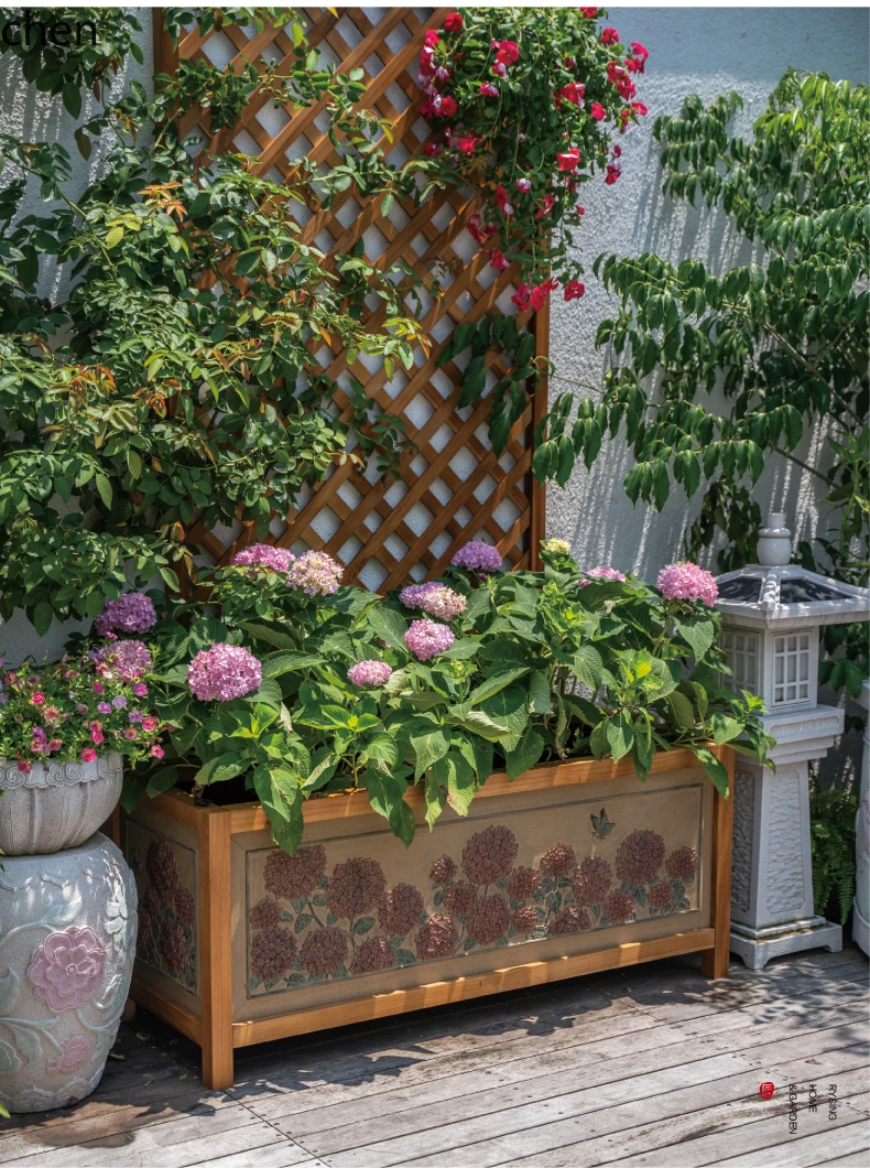 YFY Landscaping Arrangement Outdoor Flower Box Large Flower Pot Balcony Planter Garden Flower Bed Ornament