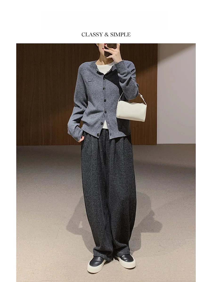 Ele Camere Knitted Open Cardigan lectual Sle Women's Faion Warmth Winter Long Sve round Ne Regular Fit