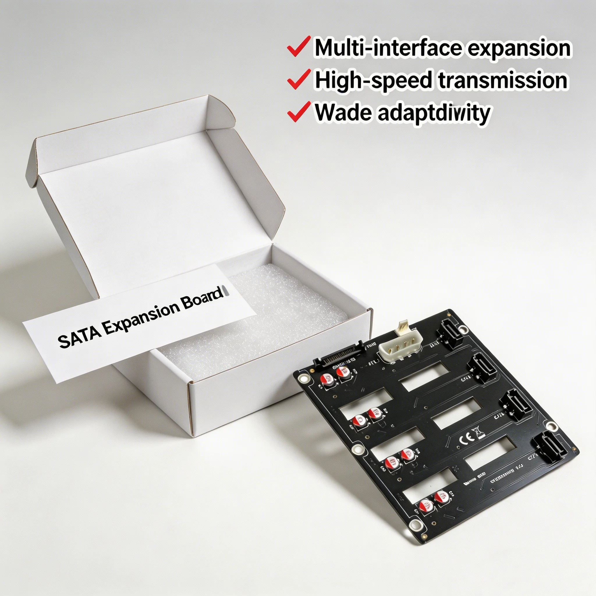 

SATA Hard Disk Backplane 4-Bay HDD SSD Extension Board 6Gbps High Speed Transfer Storage Expander for Desktop Server