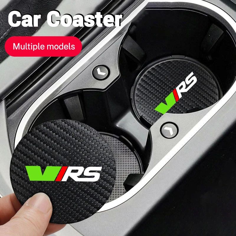 2pcs Car Anti-Slip Water Cup Pad Drink Holder Mat For Skoda VRS Octavia 2 3 Kamiq MK3 Kodiaq Karoq Superb Fabia Auto Accessories