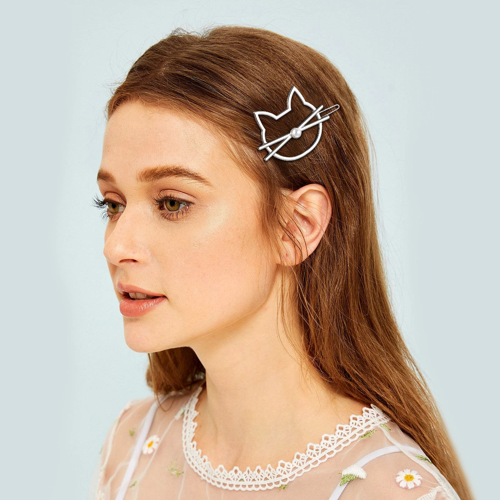 4 pcs Cat Shape Metal Barrettes Hollow Design Styling Accessories For Women Girls Wedding Party Hair Women Cat Hair Clips For