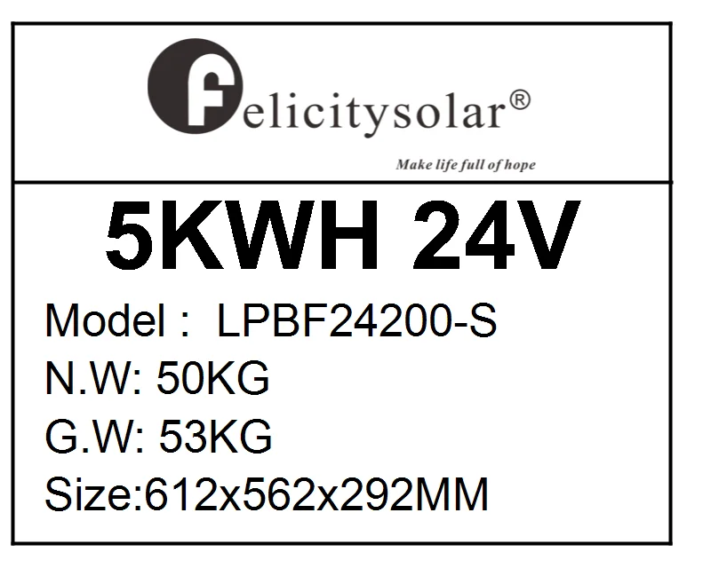 Felicity Solar 5KWH 10KWH LifePO4 Lithium Battery 24V 48V Solar Energy 200Ah Power Wall Lifepo4 Pack