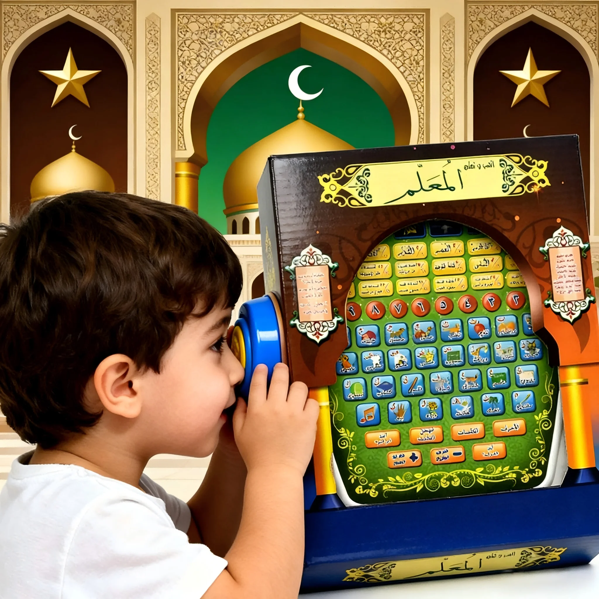 Machine d'apprentissage de l'arabe musulman, tablette islamique pour enfants, anglais, arabe, pavé tactile, apprentissage vocal, tablette Al-Coran, jouet pour bébé, éducation précoce
