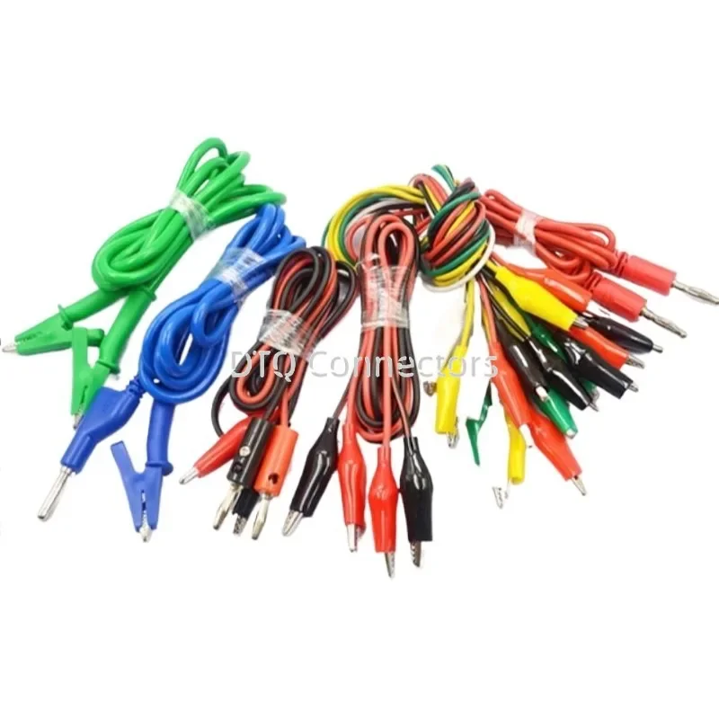 Double headed crocodile clamp wire banana plug to crocodile clamp wire power test wire connection wire color 2 wire 4 clip