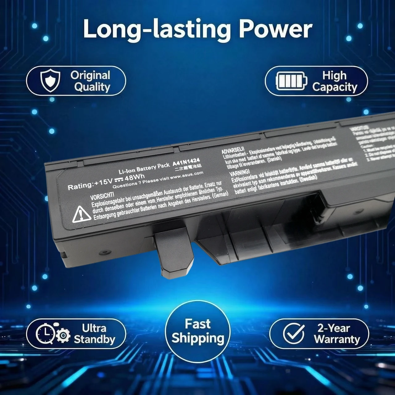 Original A41N1424 Laptop Battery For ASUS ROG ZX50 ZX50J ZX50JX ZX50V ZX50VW GL552 GL552VW GL552J GL552JX GL552V X55LM2H DH71