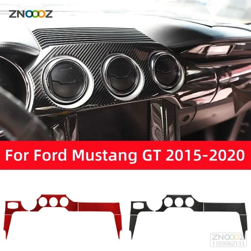 

For Ford Mustang GT 2015-2021 Accessories Carbon Fiber Interior Car Dashboard Panel Cover Trim Sticker Decal Decoration Frame