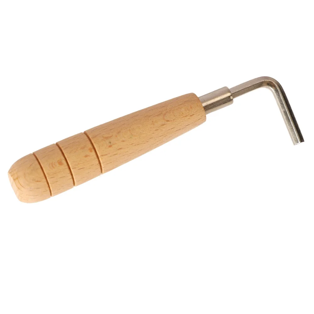 Wood+Metal Guitar Truss Rod Wrench Non-Slip Grip Silver+Wood Hex Wrench Spanner Hexagonal Design Portable Guitar Wrench