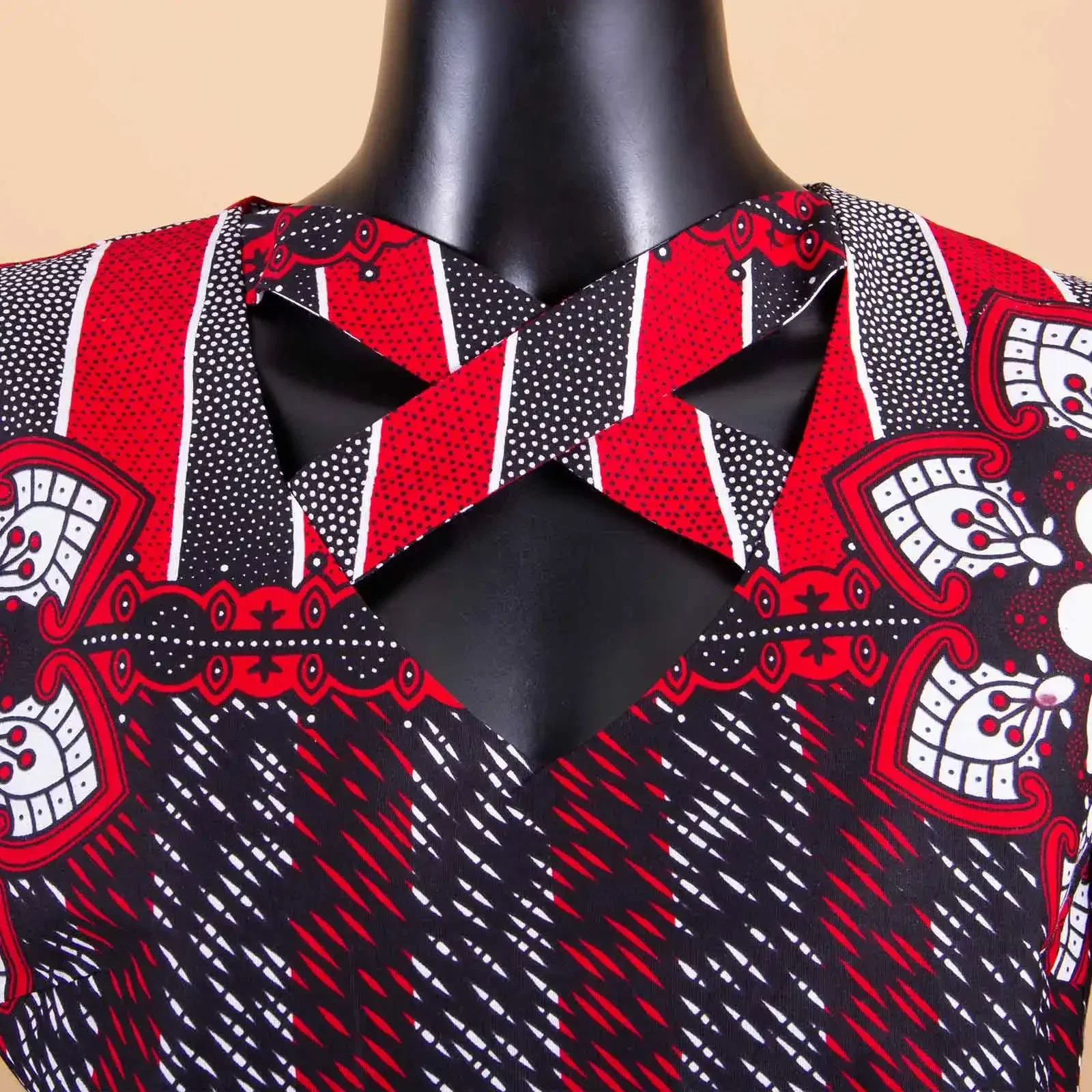 Vestidos africanos para mulheres, gravata borboleta com estampa em fósforo, manga com decote em v, roupas africanas, roupas estampadas em Ancara,