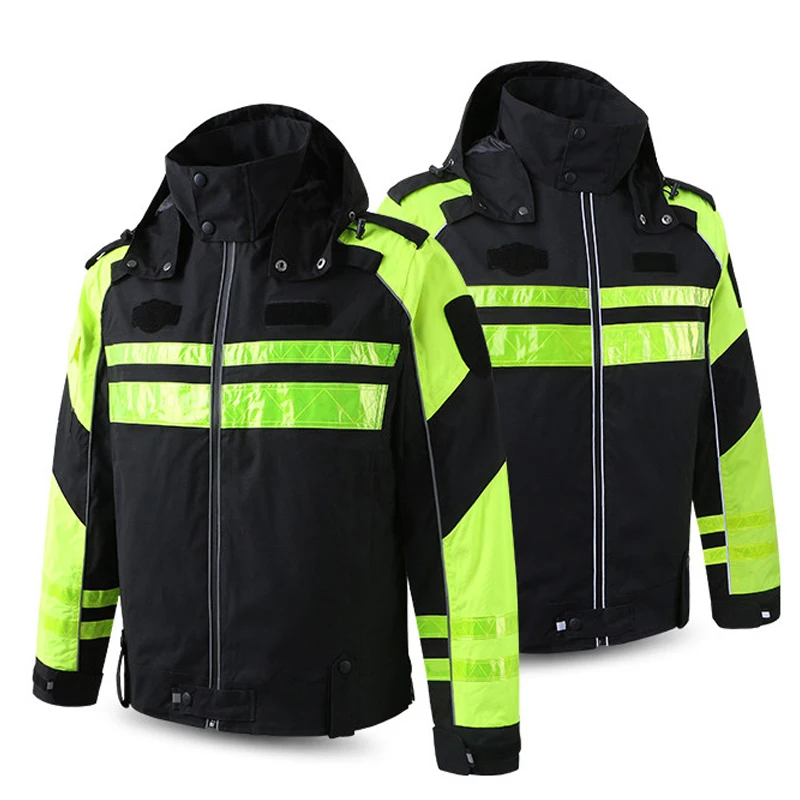 Uniform Jacket Safety Clothing Working Clothes Hi Vis Workwear Jacket Reflective Rain Jacket Cycling Multi-functional Pockets