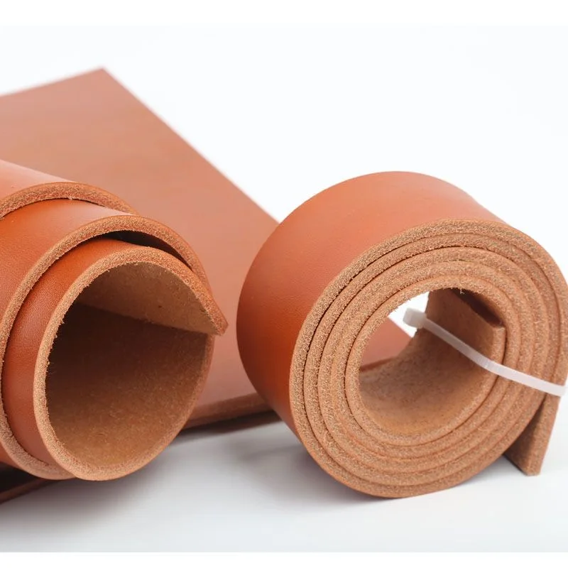 Caramel color 3.5mm thick stiff top layer cowhide leather, vegetable tanned leather, handmade DIY table pad, mouse pad leather,