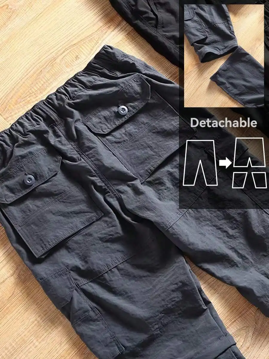 

Mens Detachable Cargo Pants Quick Dry Hiking Trekking Outdoor Pants