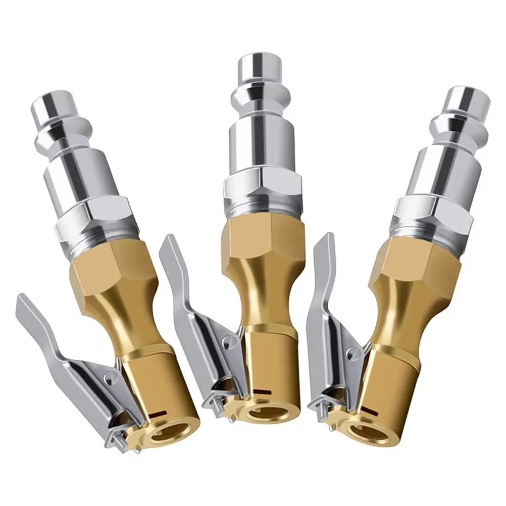 

3pcs Male To Air Nozzle Adapter Metal Air Chuck For Tire Inflator Pump Replacement Inflation Chuck Compressor Tool