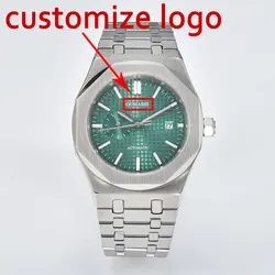 Custom Logo 42MM Men's Watch 8217 Automatic Mechanical Movement Sapphire Crystal 316l Steel Case 100m Waterproof Watch