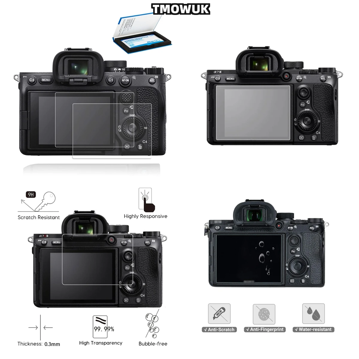 

For A9 A9II A7RII A7RIII A7R4 A7R4A A7SMII, Premium 9H Hardness Film, Maximum Clarity & Scratch Resistance