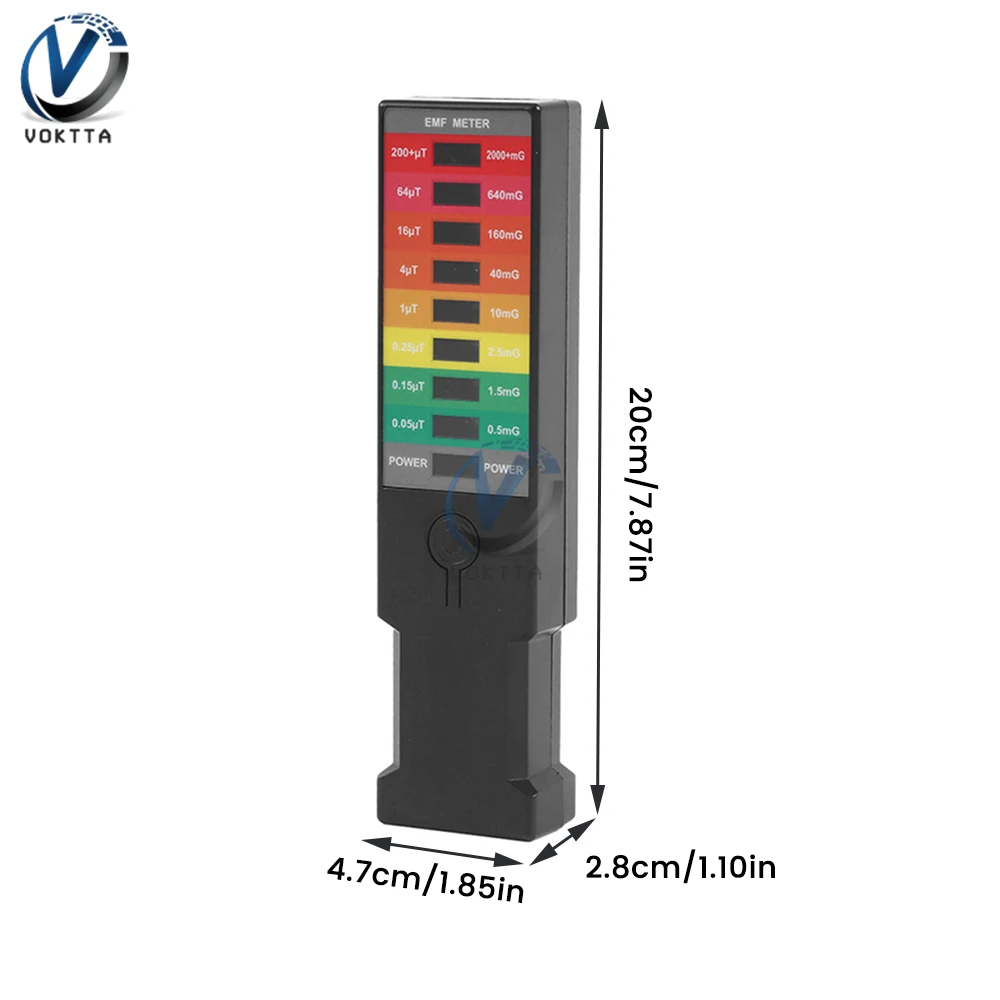 Portable Electromagnetic Field Detector EMF Gauss Meter High Precision Geiger Counter Nuclear Radiation Tester 8 LED Gauss Meter