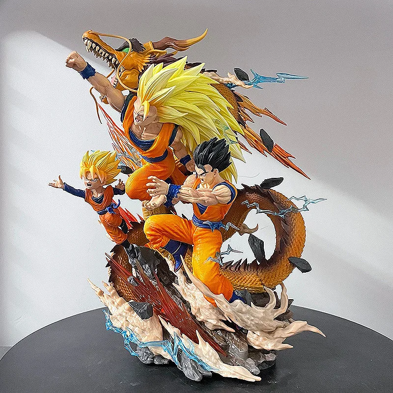 28cm Dragon Ball Anime Figures Sun Goku And Sun Gohan Dragon Fist  Action Figure Statue Model Doll Collection Toys Gifts