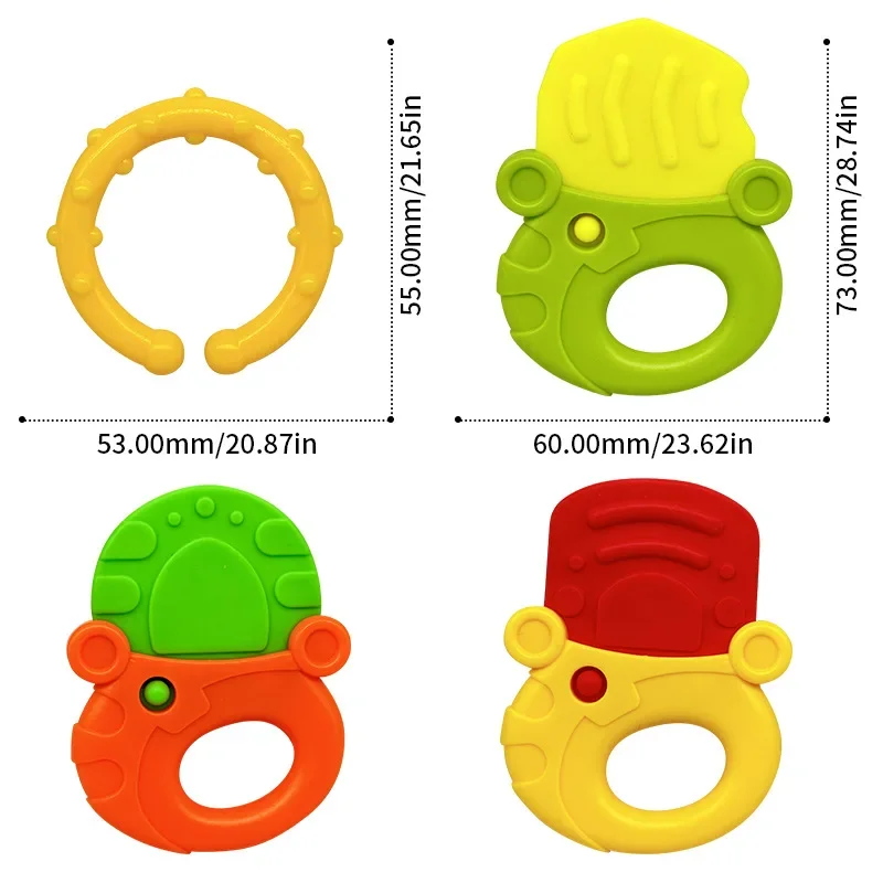 Miękka gumowa grzechotka dla niemowląt w stylu owocowym Gryzak dla noworodków Silikonowe gryzaki dla niemowląt Zabawka do gryzienia dla dzieci