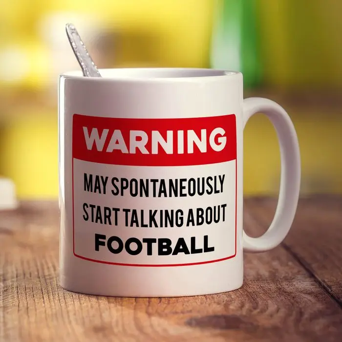 May Spontaneously Start Talking about Football Mug Coffee Mug Text Ceramic Cups Creative Cup Cute Mugs Gifts Nordic Cups Tea Cup