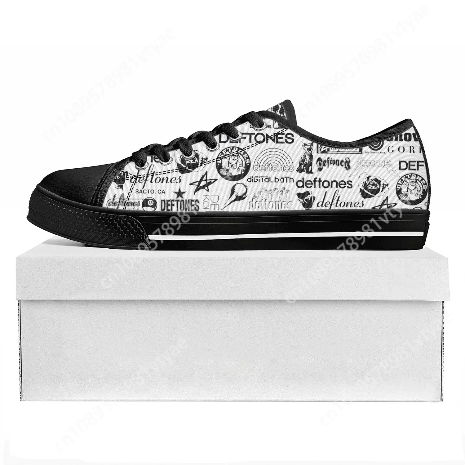 Deftones Rock Band Low Top High Level Sneakers Mens Womens Teenager Canvas Radiohead Of The Metal Scene Skeleton Couple Shoes