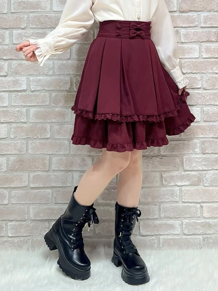 

Adorable Girl's Pure Color Knot Ba Cross Tie Dr Mid-length Skirt Breathable Skin-friendly Retro Sle A-line