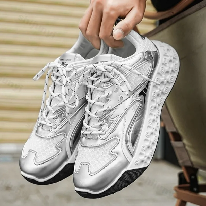 

2025 Summer New Men's Mesh Breathable Sports Casual Shoes Fashion Trend Thick Soled Shoes Comfortable Non slip Chunky sneakers