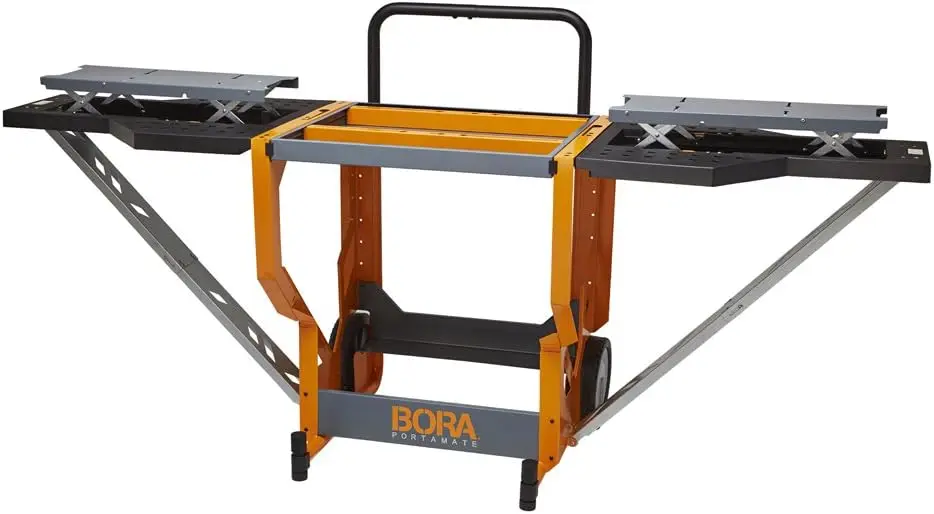 

Bora Portamate - PM-8000 Miter Saw Stand Work Station | Mobile Rolling Table Top Workbench | Orange & Grey