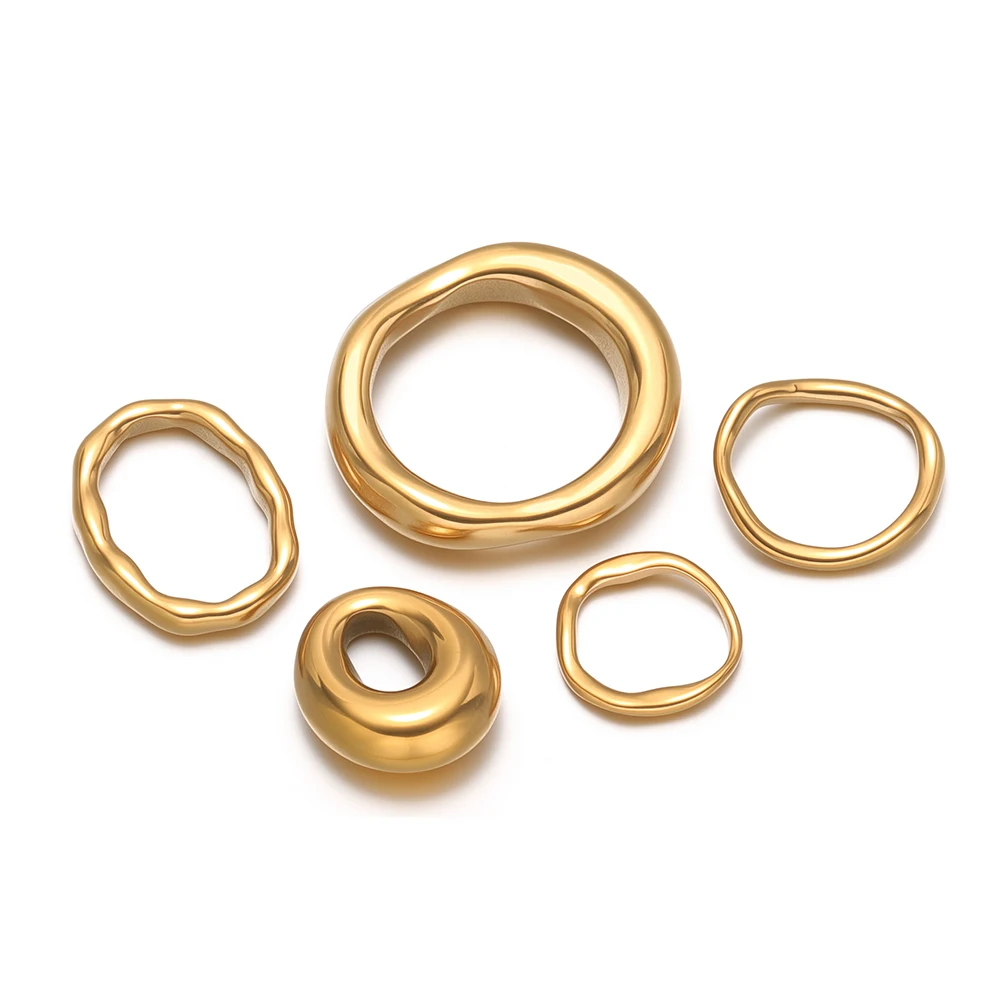5 Stück Edelstahl-Anhänger in unregelmäßiger Kreisform, runde Verbindungsstücke für DIY-Schmuckherstellung, Anhänger, Halskette, Armband-Zubehör – Detail 5