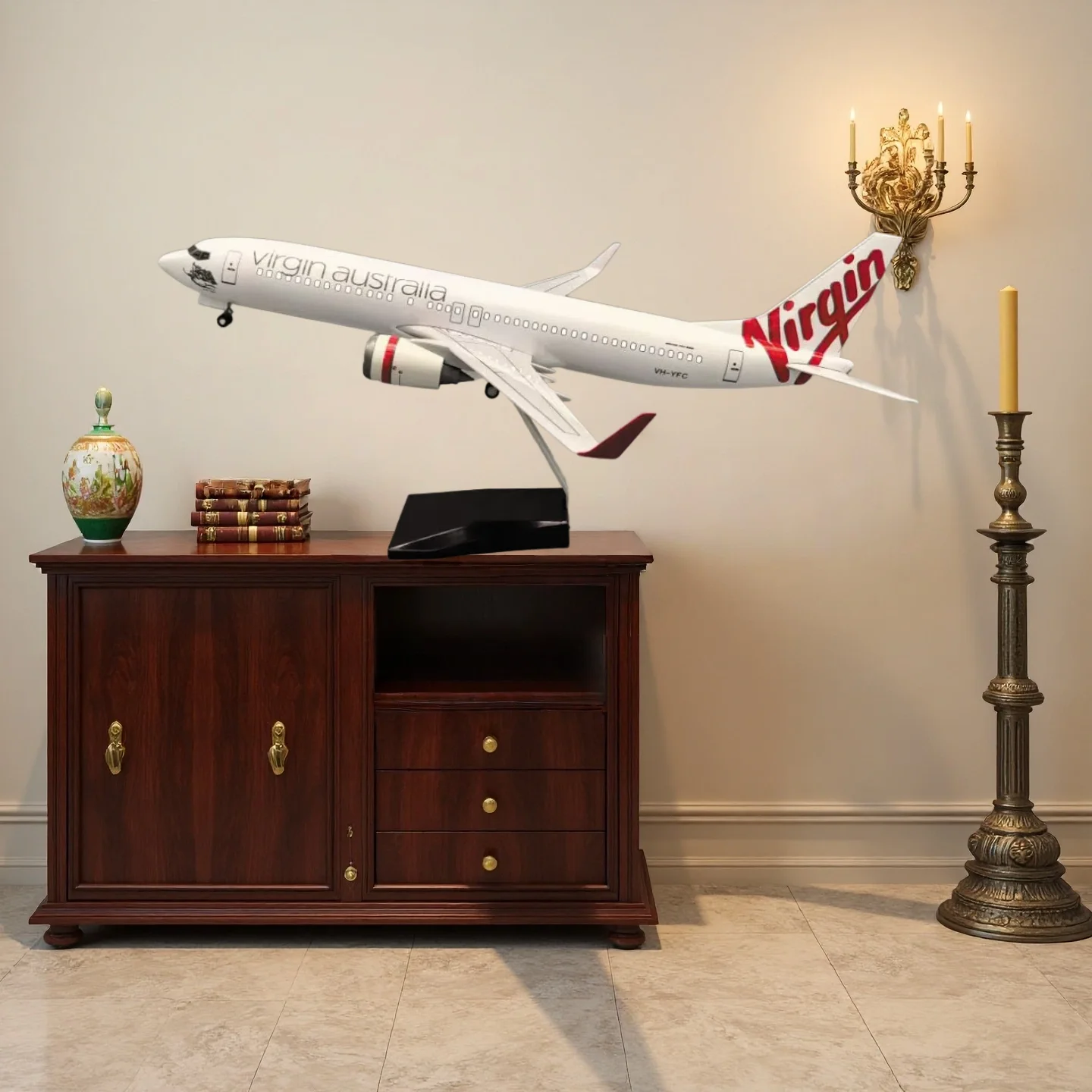 

47CM Airplane Model Kits B737-800 Virgin Australia 737 1:85 Scale Miniature Plane Resin Diecast Airplanes Collected Decoration