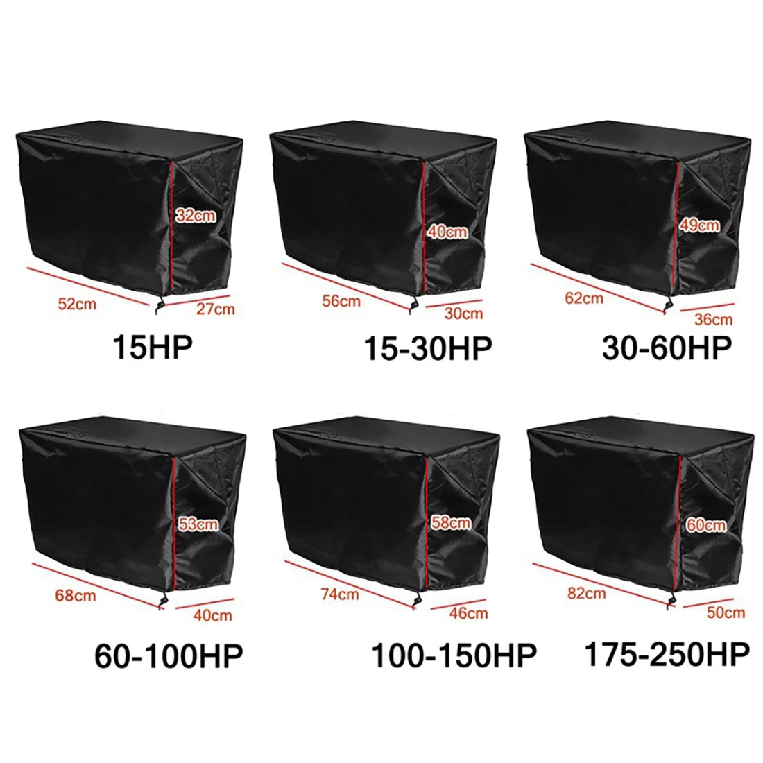 210D Half Boat Motor Engine Cover 15HP-250HP Waterproof Outboard Anti Sun Dustproof Marine Engine Protector Cover Canvas