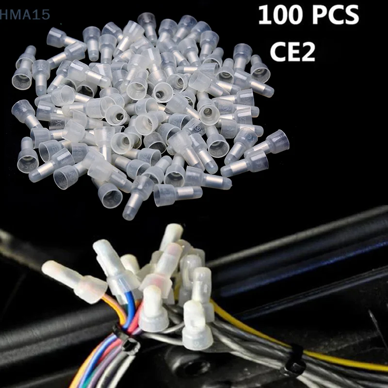 [EL]100Pcs Durable CE2X Wire Connectors Crimp Terminals Cap for Electrical Useful