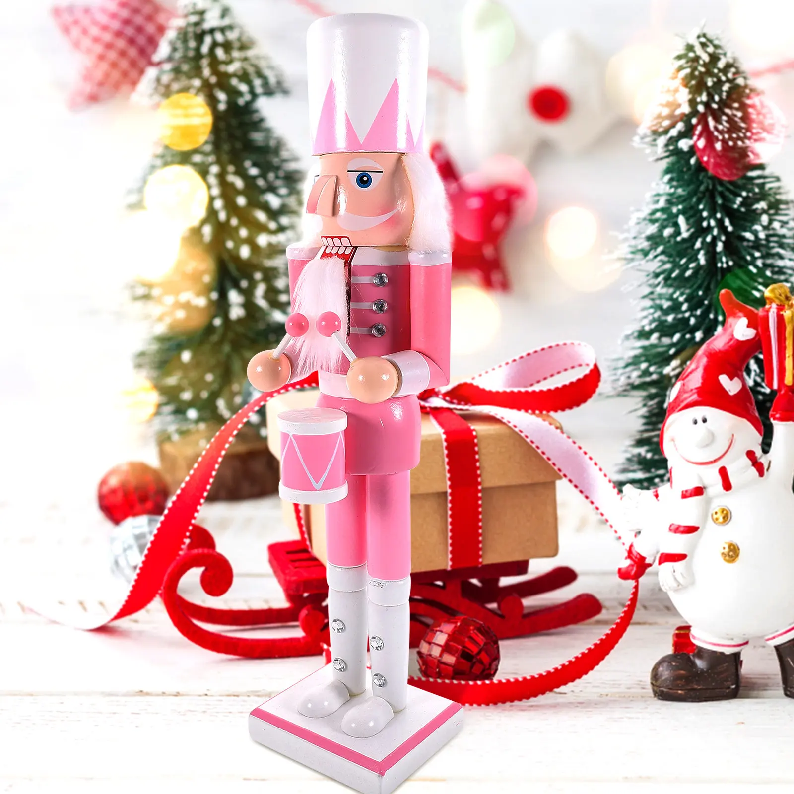 

Christmas Nutcracker Soldier Wooden Decor Hand Painted Vibrant Design Festive Home Office Desk Table Ornament Xmas Gift Holiday