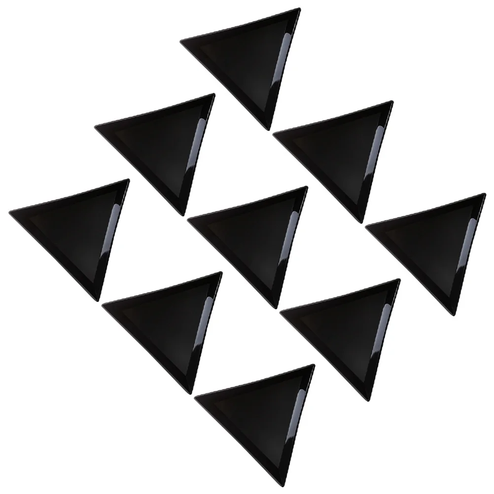

80Pcs Triangular Bevel Design Manicure Trays for Nail Technician Premium Material Toughness Large Capacity Black